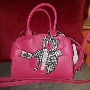 Steve Madden Red Handbag with Bear Charm PERFECT VALENTINES GIFT!